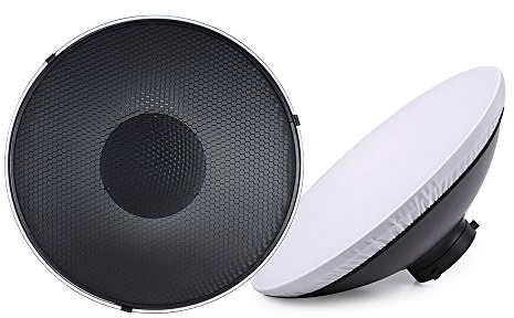 Studio Fotografia 41cm/16 Pollici Speedlite Strobe Lighting Difr Beauty Dish Paralume Bowens Mount con Riflettore a nido d'ape panno morbido