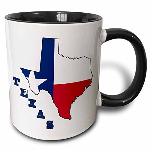 Tazze Di Caffè Colorate Tazza In Ceramica 330Ml, Texas State Flag In The Outline Map And Letters Of Texas. Ceramica Mugs Particolari Per Ufficio Compleanno Uomo