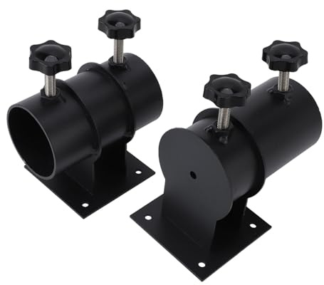 Eujgoov Durable Deck Umbrella Mount Easy Installation Metal Patio Umbrella Holder Bracket for Wooden Posts, Stable in Wind, Black Coated Finish
