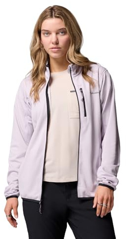 Columbia Essential Hike Grid - Chaqueta de forro polar con cremallera completa para mujer, color perla lavanda/negro, talla M