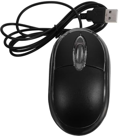 EXCEART Souris de Bureau USB Filaire Optique Noire, Abs, Précision Rapide | Usage Professionnel, Design Ergonomique, Branchement Plug And Play, pour PC et Ordinateur de Bureau