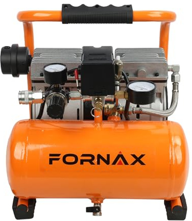 FORNAX Ultra Quiet Air Compressor, 1.3Gallon, 1HP, 65dB Silent Oil-Free Portable Compressor, 125 PSI Max, 120V, for Tire Inflation, Nail Gun, Garage, Bike, Pneumatic Tools