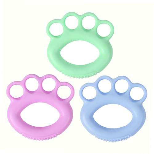 Outanaya Lot de 3 Anneaux de Préhension en Silicone Picots Résistances 40Lb Vert 50Lb Violet et 60Lb Bleu Appareil d'Entraînement Force des Doigts Main pour Rééducation et Musculation