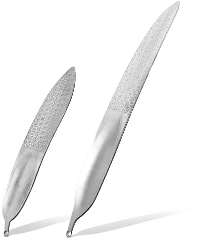 2 Pack Curved Metal Nail File for Women Men, Double Sided Professional Diamond Deb Nail Files for Thick Natural Nails, Heavy Duty Toenail Fingernail Files Durable Nails Care Filer Tool