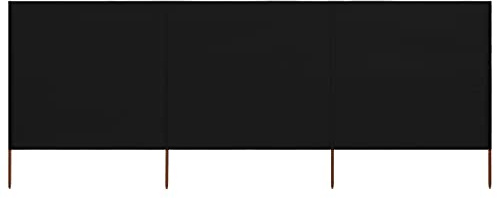 Sonnensegel, Markise, Balkonsichtschutz, Terrassenüberdachung, 3-teiliges Windschutzgewebe 400 x 160 cm Schwarz Fürs Lawn Camping Ferienhäuser Pensionen
