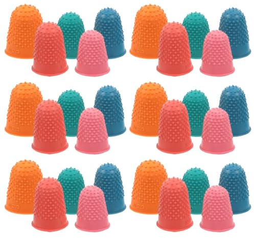 BIUDECO 40pcs Reusable Rubber Finger Protectors Thimble Gloves Finger Cots for Office Counting Sewing Paperwork Safety Hand Grip