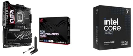 ASUS Carte mère ROG Maximus Z890 Hero + Processeur pour PC Intel Core Ultra 7-270K Plus