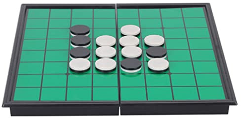DAGLLGEW Othello Portable Folding Othello Game Reversi Strategy Board Game Green Portable Reversi Folding Board Strategy