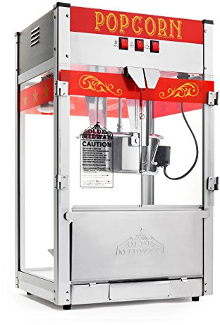Olde Midway Commercial Popcorn Machine Maker Popper with Large 12-Ounce Kettle - Red