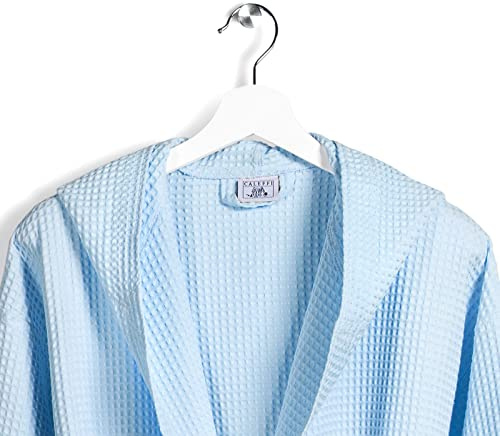 Caleffi – Peignoir Bain Homme et Femme en 100% coton, doux, absorbant et respirant, avec capuche, ceinture et poches – Parfait pour la salle de bain, le spa ou le sauna - Robe Chambre Femme