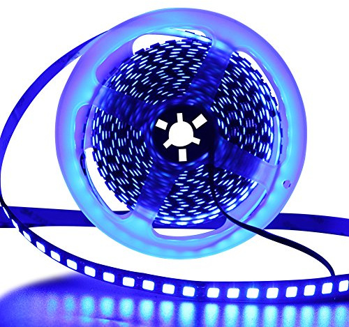 XUNATA LED Strip 5M, LED Streifen SMD 5054（Heller als 5050） Blau LED Lichtband IP65 Wasserdicht Selbstklebend LED Bander, Ideal für Garten, Weihnachten, Küche, Party (Blau)