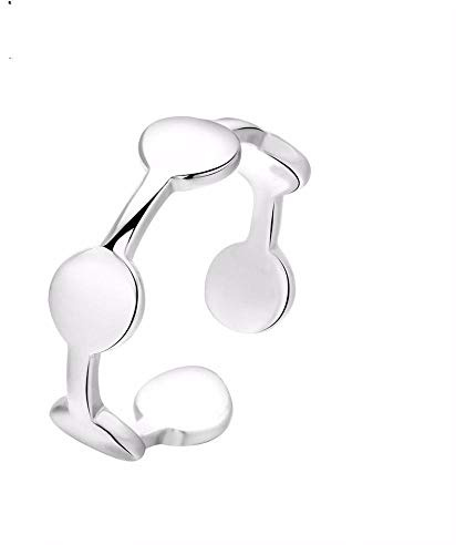 PRAK Damen 925 Sterling Silber Verstellbar Ringe,Einfache Europäische Achsschenkel Zehenringe Runde Verbunden Finger Ring Aus Silber Poliert Geometrische Offene Persönlichkeit Design Geburtstagsgesch