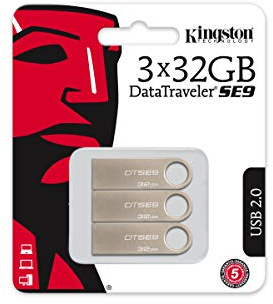 Kingston DataTraveler SE9 - DTSE9H/32GB-3P (3 piezas) Memoria USB, 32 GB, color plata