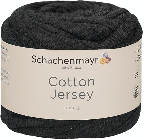 Schachenmayr Cotton Jersey, 9807363-00099, Farbe: Schwarz, 100g, Handstrickgarne