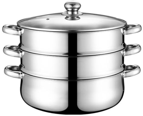 Kichvoe Marmite à Soupe En Acier Inoxydable Pour La Cuisson à La Vapeur Cuiseur Vapeur 32cm Cuiseur à Boulettes à La Vapeur Casserole Vapeur Poissons Vapeur Pot Marmite à Induction Maïs