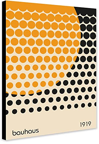 Abstrakte Bauhaus Kunst Kreise auf Kreis auf Leinwand, verpackt, gerahmt, A0 117 cm x 81 cm)