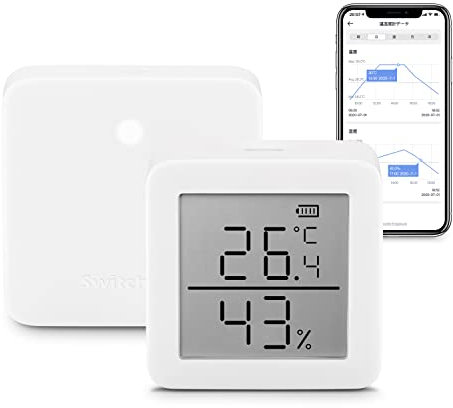 SwitchBot Thermometer Hygrometer Innen und Hub mini, Digital Hygrometer Bluetooth Thermo-Hygrometer mit APP, Taupunkt/VPD/Absolute Feuchtigkeitssensor, Monitor für Innentemperatur und Luftfeuchtigkeit