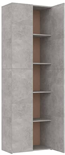 Yolola Armadio per Ufficio, Mobile Ufficio, Armadi da Ufficio, Mobili da Ufficio, Armadio Ufficio, Grigio Calcestruzzo 60x32x190 cm in Truciolato
