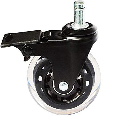 Rollen FüR MöBel,Schwerlastrollen Bürostuhl Caster Räder mit Bremsen 3 Zoll PU Swivel Gummi Caster Räder Weiche Sichere Ersatzwalzen Möbel Hardware