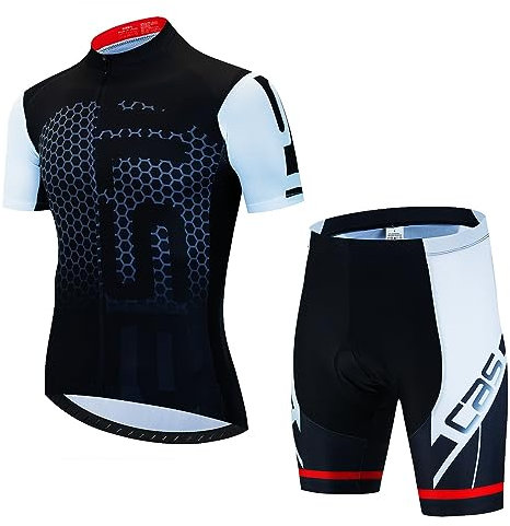 PRIOKNIKO Fahrradtrikot Set Radtrikot Set Herren Fahrradbekleidung Sommer Kurzarm Mtb Fahrradanzug Fahrrad,Männer Fahrradbekleidung-8,Xs