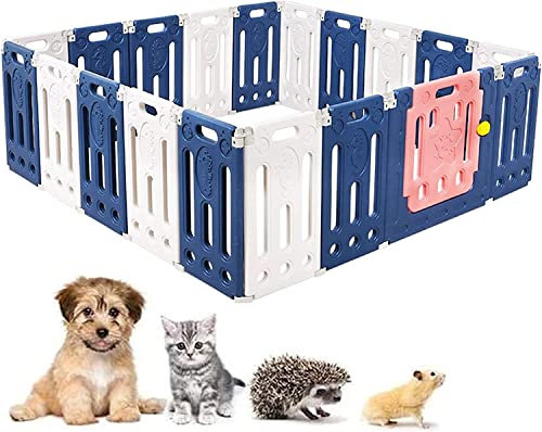QIANMEI hundehütte Outdoor, Zusammenklappbarer Haustierzaun, DIY Kleintier-Laufstall, Hundekäfig-Training for Kleine Tiere, Hasen, Kaninchen, Welpen, Mit Türen (Color : 99 * 99 * 60cm)