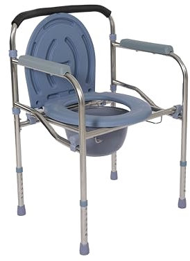 FERRUCCI COMFORT Sedia WC Comoda Multifunzione (4 funzioni in 1), Rialzo Water, Sedile Doccia e Sedia da Comodo per Anziani e Disabili, in Alluminio ed Ergonomica