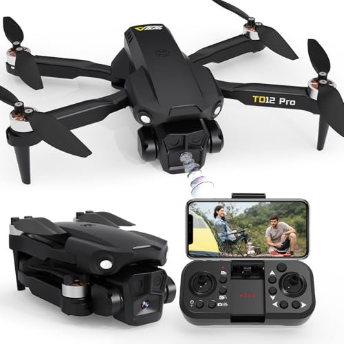 Toladrone Drone avec Camera HD 1080P, Moteur sans Balais Drones FPV pour Adultes avec Caméra Motorisée Ajustable à 90° Transmission Quadcopter RC pour Débutants