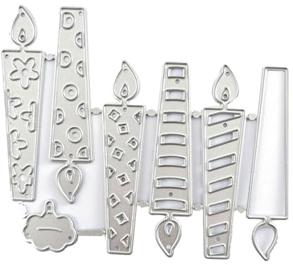 JOERBABU Metall-Stanzschablone für Kerzen, Prägeschablone, Stanzformen für Kartenherstellung, Scrapbooking, Papierbastelvorlage, handgefertigt