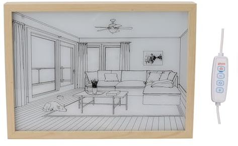 Light Up Picture 3D Frame Art Photo Frame Painting Wall Decor LED Illuminated Wall Art Lighted Decor Light Shadow for Bedroom Living Room (Model 1)