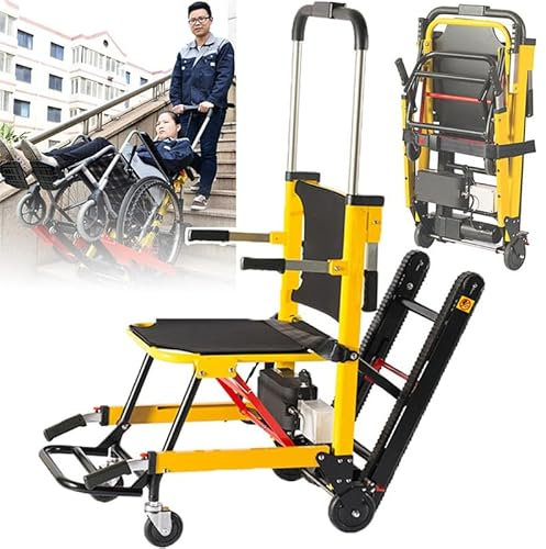Elektrischer Raupen-Treppensteiger – Tragfähigkeit: 353 Lb, Manueller Treppensteigrollstuhl Für ältere Menschen Mit Behinderung – Verstellbare Gehhilfen, Zusammenklappbar