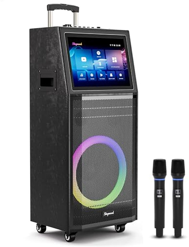 Karaoke Machine for Adults with Lyrics Display, Portable Built-in 14.1 Inches Tablet with 2 Wireless Microphones,1000W Peak Power Bluetooth Portable Karaoke System for Any Occasion (S100)
