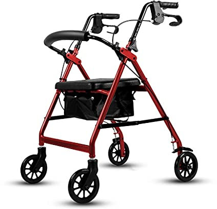 Selbstfahrende Rollatoren Gehgestell Gehgestelle Praktischer Faltbarer Gehwagen Für Ältere Menschen Einkaufswagen Aluminiumlegierung Multifunktions-Gehwagen Mit Vier Rädern Komfortables Jubiläum