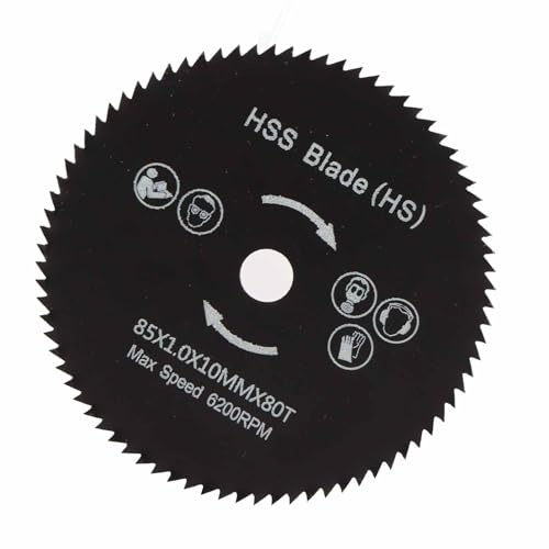 85mm 80T Circular Saw Blade Wood Cutting Tool with 10mm Bore Diameter, Fast Cutting Blade for Metal Plastic, Electric Hand Saws,