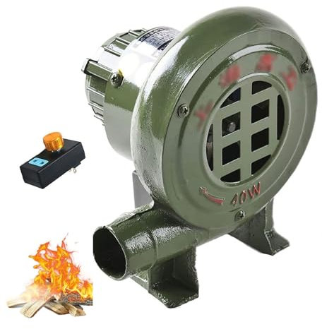 JOUFNING 220V Soffiatore Elettrico per Forgia da Fabbro A velocità Variabile, Soffiatore per Barbecue Elettrico con Governatore, per Campeggio/Picnic/attività All'aperto(40W)