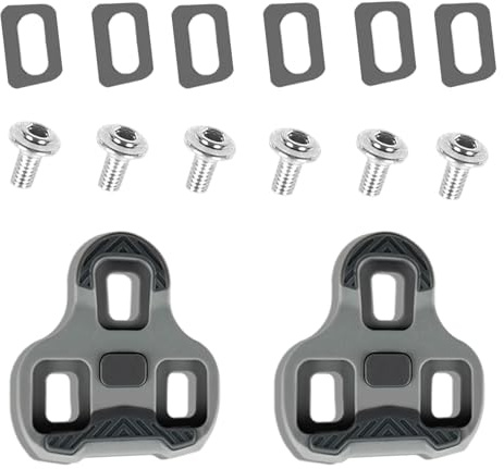 Fahrrad Grip Cleats, Stollen Schuhplattenset Kompatibel mit Look Keo Bike Pedale, 4.5° MTB Pedalplatten Road Cleats Fahrradzubehör Set, Grau