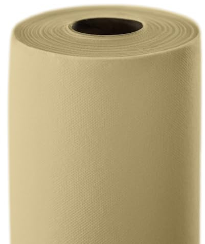 Générique Nappe Spunbond Intissée en Rouleau, 50 M x 120 cm, pour Restaurants, Evenements Professionnels et Traiteurs (Crème)