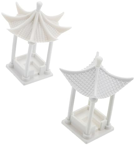 UPKOCH 4 Pièces modèle de matériau de Construction Gazebo de Jardin Mini décor de Décor de Gazebo Accessoire de Table de Sable modèle de de Simulation Blanche