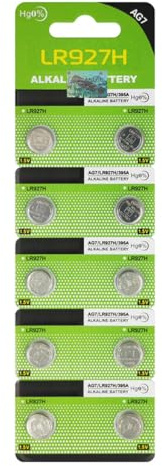 AG7 SR927SW 395 LR927 399 V395 Lot de 10 Piles Bouton, 1,5 V