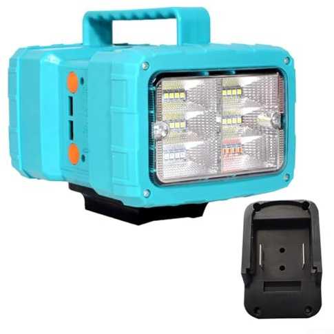Dual Mode Floodlight Lithium Battery LED Work Light With USB Charging Ports, Spotlight Suitable For Workshop And Construction Site Lighting(for BL1830 battery)