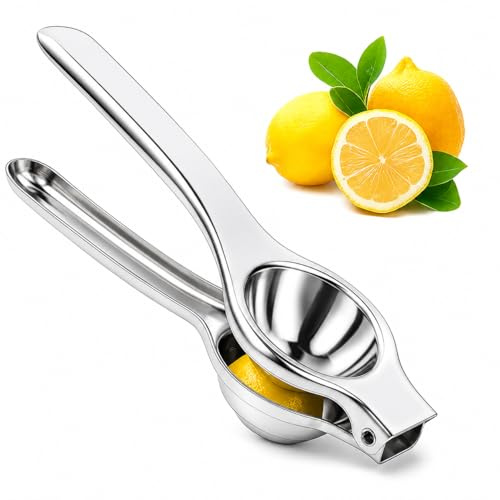 Lemon Squeezer, Max Extraction Hand Press Lemon Juicer, Citrus Juicer for Lemon, Lime, and Small Citrus Fruits, Heavy Duty Metal Lime Squeezers Press Manual Juicers for Fresh Fruits Easy to Use