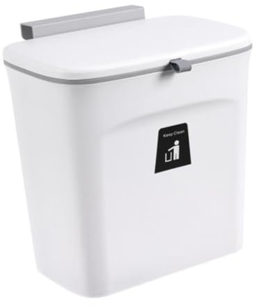 Didiseaon Poubelle Murale Compacte pour Armoire de Cuisine avec Couvercle Coulissant Bac Étroit avec Anneau de Maintien pour Sacs Poubelle Gain de Place et Installation Facile