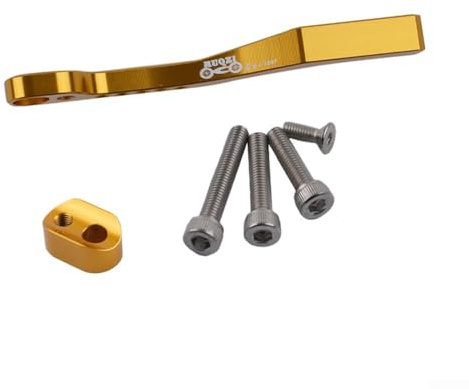 Shophubio Road For Bike Kettenführung mit Umwerfer, Kettenfänger, Anti-Drop-Kettenvorrichtung für 34T-50T Fahrräder, Aluminiumlegierung und Edelstahl-Befestigungsschrauben (Gold)