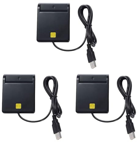 YGBWAOV 3X Lector de Tarjetas Inteligentes USB para Tarjetas Bancarias IC/ID Lector de Tarjetas EMV 7 8 10 para Linux OS USB- ISO 7816
