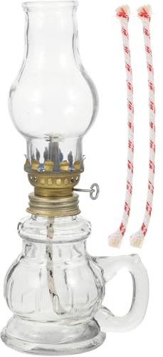 Roleader Öllampe Retro und Metall Flammenregler für Notbeleuchtung Antike Petroleumlampe mit Winddichtem Glas Schirm und Dekorative Beleuchtung Am Kamin oder Tempel