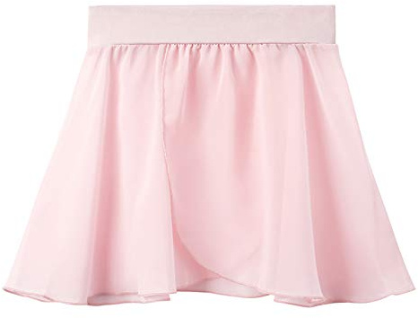 Stelle Ballet Skirts for Girls Toddler Dance Skirt Chiffon Kids Ballet Wrap Skirts (4-6 Years, Pink (Pull On))