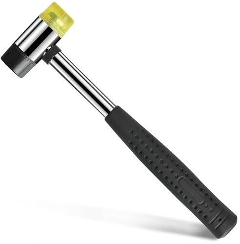Small Rubber Mallet Hammer – 25 mm Lightweight Double-Sided Rubber and Plastic Head | Non-Slip Ergonomic Grip | Durable, Scratch-Free Tool for Jewelry Making & Repair, Delicate Craft, Furniture Setup