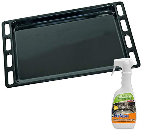 ERICAMBI Teglia, Leccarda Universale per Forno Ariston, Indesit, Merloni Originale | Misure: 447x364mm + Spray Pulizia Forno Axor 500ml | Detergente Sgrassante per Forno, Leccarde e Barbecue