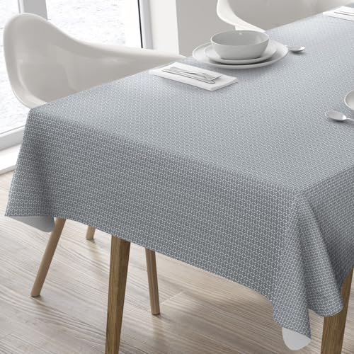 Home Direct Wachstuch Tischdecke Abwaschbar Eckig 140 x 200 cm Hellgrau