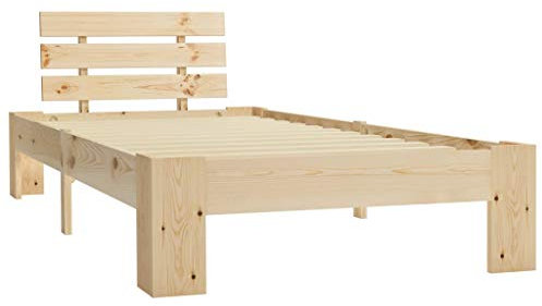 Festnight Bettgestell Futonbett Bett Holz Holzbett Ehebett Bettrahmen Bett Holzrahmen Massivholz Kiefer 100 × 200 cm