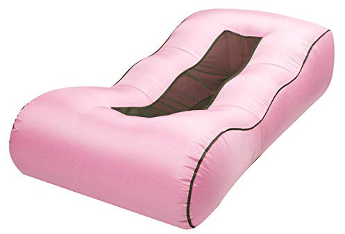 QIROG Im Freien faul aufblasbares Bett Luft Sofa Schlafsack im Freien Strand Luft Sofa-Rosa_120 * 60 * 30CM